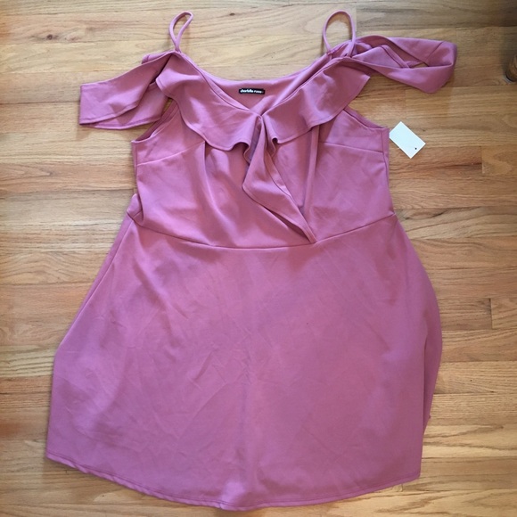 NWT Charlotte Russe+ ruffle pink dress size 2x - Picture 1 of 12